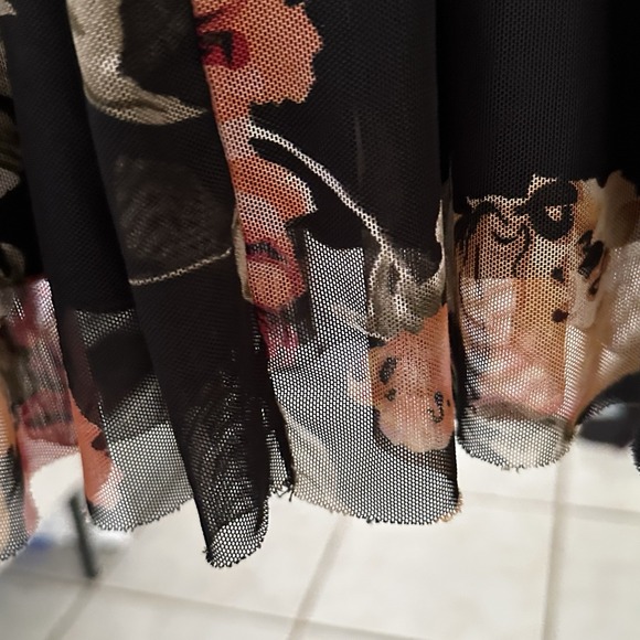 ✨ VTG Y2K Whimsigoth Floral Dress – Black – Medium Fairy Grunge Witchy Holiday ✨ - Picture 9 of 9